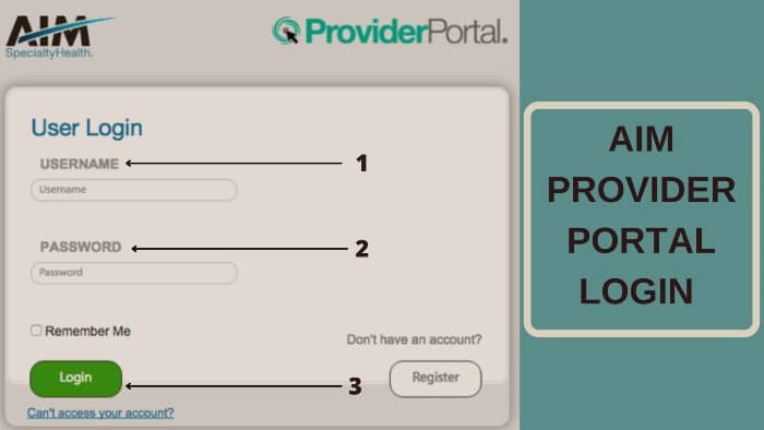 Login Aim Provider Portal